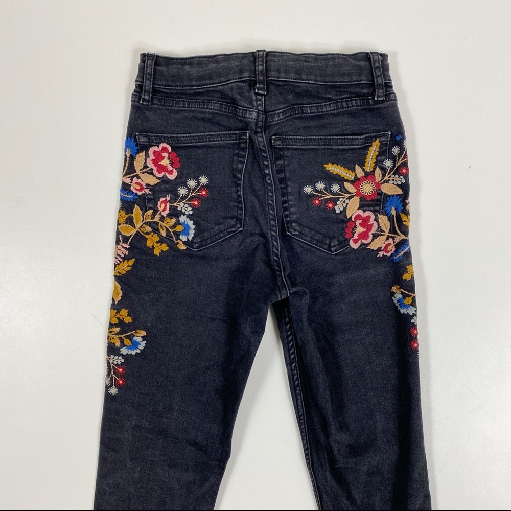 TOPSHOP Jamie Moto Embroidered High Waist SOLD - Picture 4 of 11